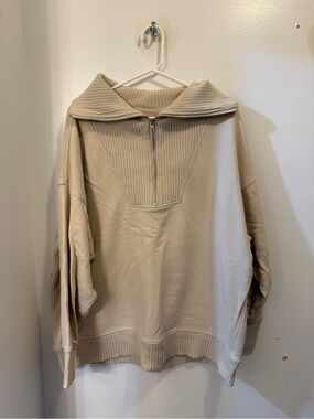 Aerie - Cream 1/4 Zip Pullover Sweater